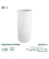 GloboStar® Artificial Garden MARSALA 20736 Επιδαπέδιο Πολυεστερικό Τσιμεντένιο Κασπώ Γλάστρα - Flower Pot Λευκό Φ41 x Υ90cm